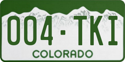 CO license plate 004TKI