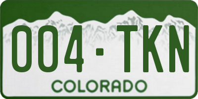 CO license plate 004TKN