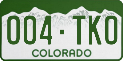 CO license plate 004TKO