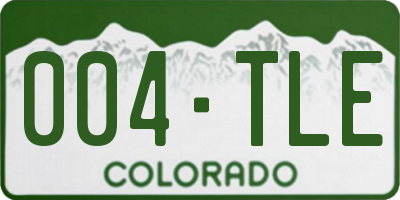 CO license plate 004TLE