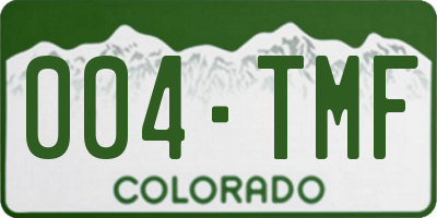 CO license plate 004TMF