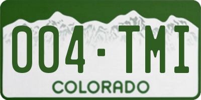 CO license plate 004TMI