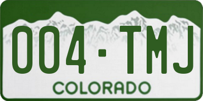 CO license plate 004TMJ