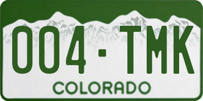 CO license plate 004TMK
