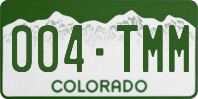 CO license plate 004TMM