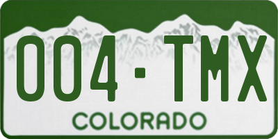 CO license plate 004TMX