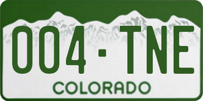 CO license plate 004TNE