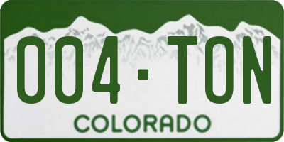 CO license plate 004TON