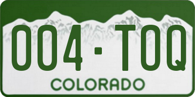 CO license plate 004TOQ