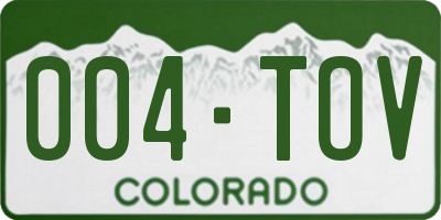 CO license plate 004TOV