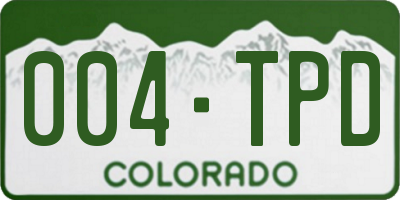 CO license plate 004TPD