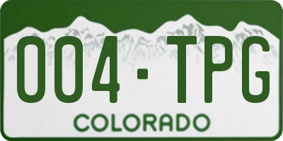 CO license plate 004TPG
