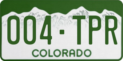 CO license plate 004TPR