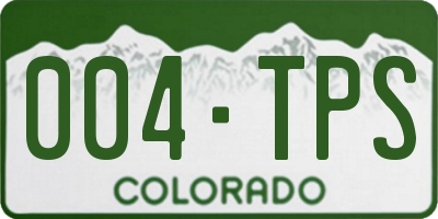 CO license plate 004TPS