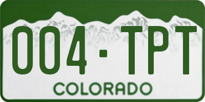 CO license plate 004TPT