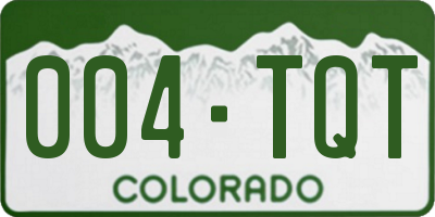CO license plate 004TQT