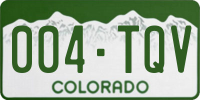 CO license plate 004TQV