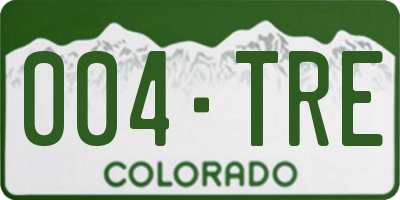 CO license plate 004TRE