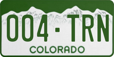 CO license plate 004TRN