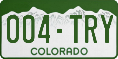 CO license plate 004TRY
