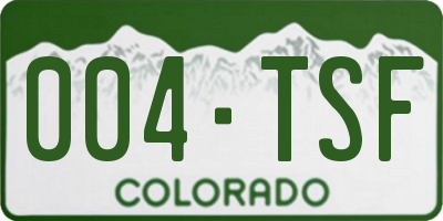 CO license plate 004TSF