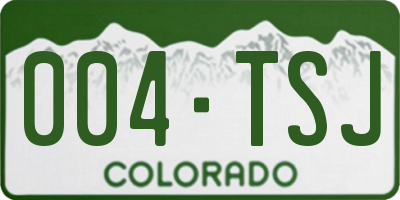 CO license plate 004TSJ