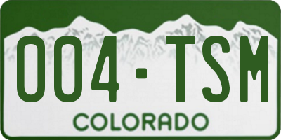 CO license plate 004TSM