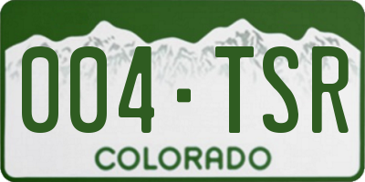 CO license plate 004TSR