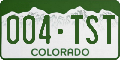 CO license plate 004TST