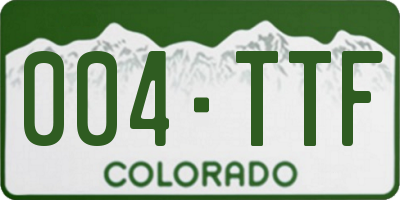 CO license plate 004TTF