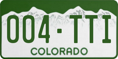 CO license plate 004TTI