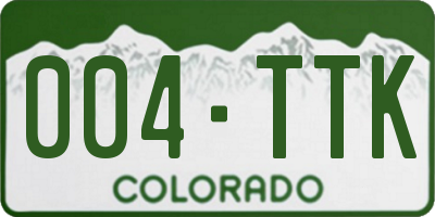 CO license plate 004TTK