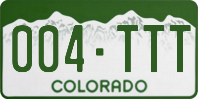 CO license plate 004TTT