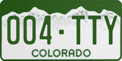 CO license plate 004TTY