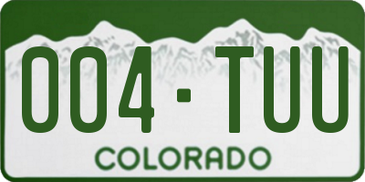 CO license plate 004TUU