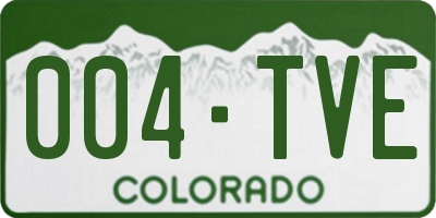 CO license plate 004TVE