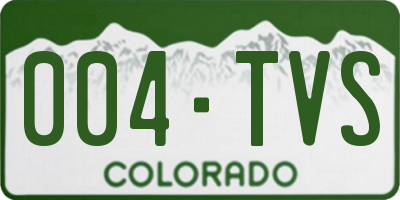 CO license plate 004TVS