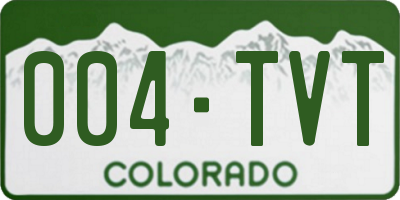 CO license plate 004TVT