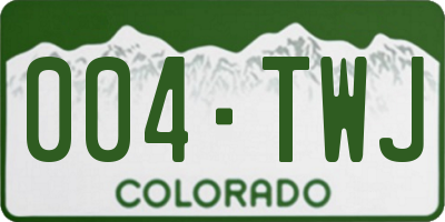 CO license plate 004TWJ