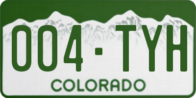 CO license plate 004TYH