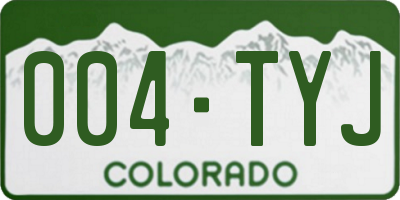 CO license plate 004TYJ