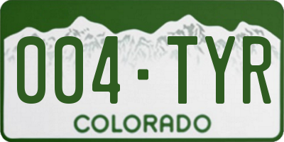 CO license plate 004TYR