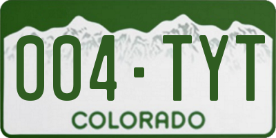 CO license plate 004TYT