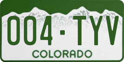 CO license plate 004TYV