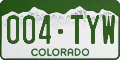 CO license plate 004TYW