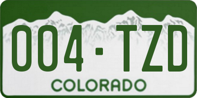 CO license plate 004TZD