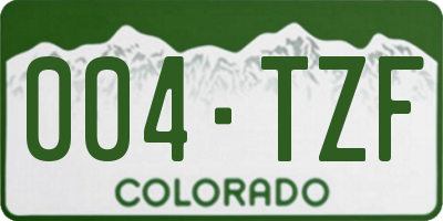 CO license plate 004TZF