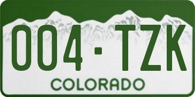 CO license plate 004TZK