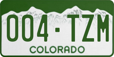 CO license plate 004TZM