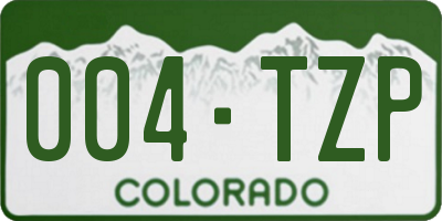 CO license plate 004TZP